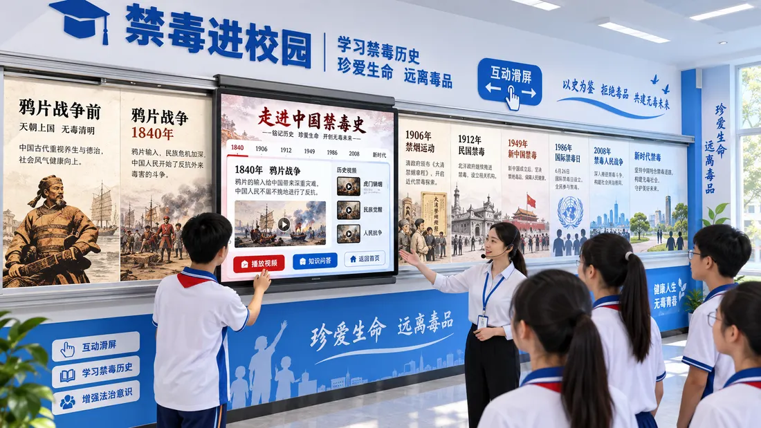 走进中国禁毒史-滑轨屏版产品展示图